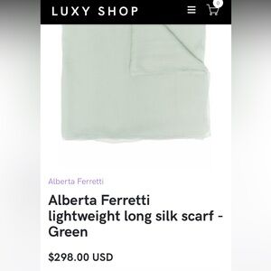 Alberta Ferretti mint green silk shawl.